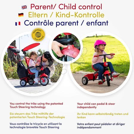 Tricikli od 10. meseca - Tricikel Glow 4v1 Touch Steering Black&Red smarTrike - 14