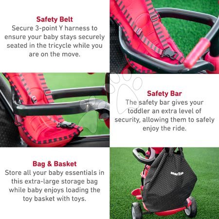 Tricikli od 10. meseca - Tricikel Glow 4v1 Touch Steering Black&Red smarTrike - 8