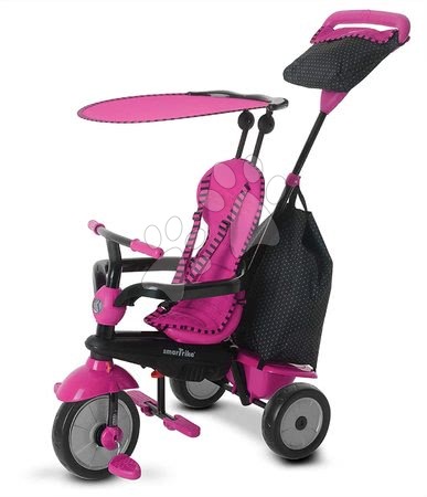 Toys for babies - Glow 4in1 Touch Steering Black&Pink smarTrike Tricycle