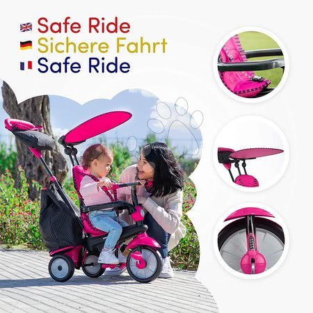 Kinderdreiräder ab 10 Monaten - Dreirad Glow 4v1 Touch Steering Black&Pink smarTrike - 16