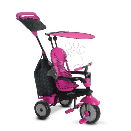 Kinderdreiräder ab 10 Monaten - Dreirad Glow 4v1 Touch Steering Black&Pink smarTrike - 3