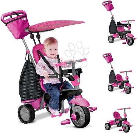 Kinderdreiräder ab 10 Monaten - Dreirad Glow 4v1 Touch Steering Black&Pink smarTrike - 11