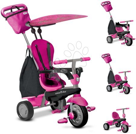 Kinderdreiräder ab 10 Monaten - Dreirad Glow 4v1 Touch Steering Black&Pink smarTrike - 8