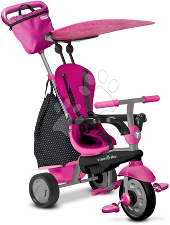 Kinderdreiräder ab 10 Monaten - Dreirad Glow 4v1 Touch Steering Black&Pink smarTrike - 1