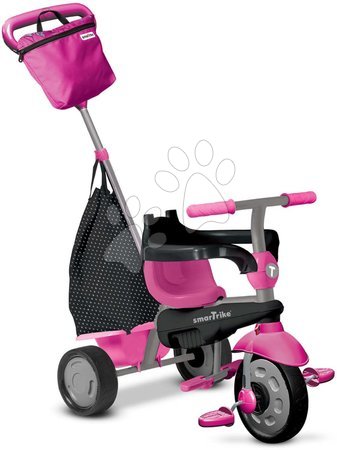 Kinderdreiräder ab 10 Monaten - Dreirad Glow 4v1 Touch Steering Black&Pink smarTrike - 10