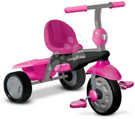 Kinderdreiräder ab 10 Monaten - Dreirad Glow 4v1 Touch Steering Black&Pink smarTrike - 12