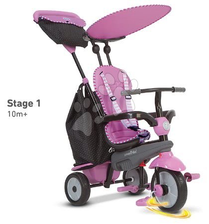 Tříkolky od 10 měsíců - Tříkolka Shine 4v1 Touch Steering Grey&Pink smarTrike - 5