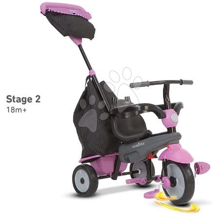 Tříkolky od 10 měsíců - Tříkolka Shine 4v1 Touch Steering Grey&Pink smarTrike - 8