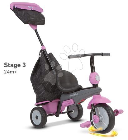 Tříkolky od 10 měsíců - Tříkolka Shine 4v1 Touch Steering Grey&Pink smarTrike - 11
