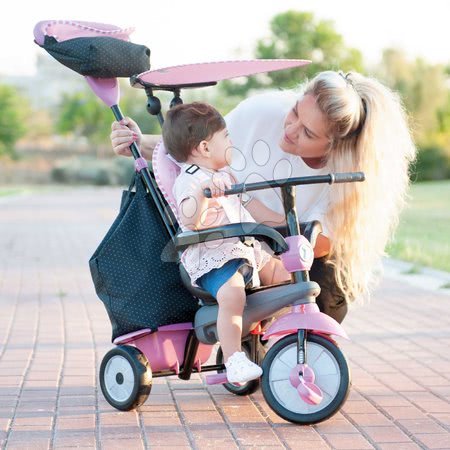 Tříkolky od 10 měsíců - Tříkolka Shine 4v1 Touch Steering Grey&Pink smarTrike - 1