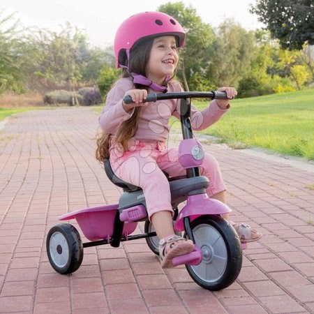 Tříkolky od 10 měsíců - Tříkolka Shine 4v1 Touch Steering Grey&Pink smarTrike - 3