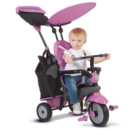 Tříkolky od 10 měsíců - Tříkolka Shine 4v1 Touch Steering Grey&Pink smarTrike - 13
