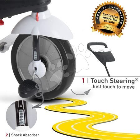 Tříkolky od 10 měsíců - Tříkolka Glow Touch Steering 4v1 Black&White smarTrike - 7