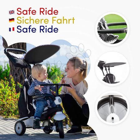 Tříkolky od 10 měsíců - Tříkolka Glow Touch Steering 4v1 Black&White smarTrike - 12
