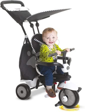 Tříkolky od 10 měsíců - Tříkolka Glow Touch Steering 4v1 Black&White smarTrike - 13