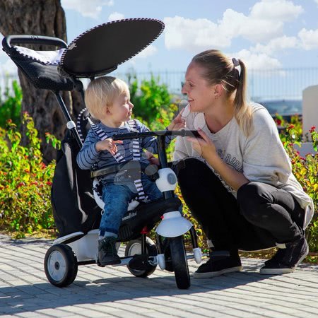 Tříkolky od 10 měsíců - Tříkolka Glow Touch Steering 4v1 Black&White smarTrike - 1