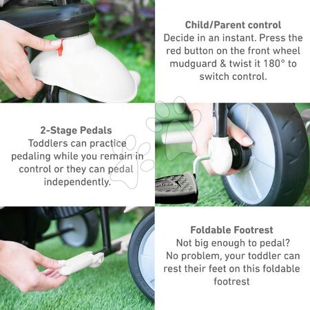 Tříkolky od 10 měsíců - Tříkolka Glow Touch Steering 4v1 Black&White smarTrike - 5