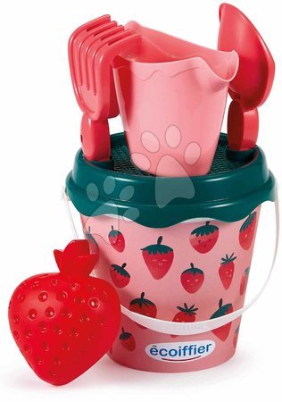 Găleți pentru nisip - Set găleată cu stropitoare Strawberry Bucket Beach Écoiffier