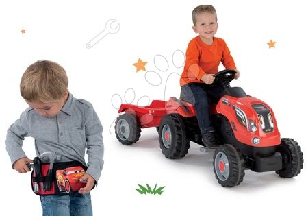 Šliapacie traktory a autá - Set traktor na šliapanie Farmer XL s prívesom Smoby