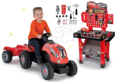 Pedálos gyermekjármű szettek - Szett pedálos traktor Farmer XL utánfutóval Smoby - 25