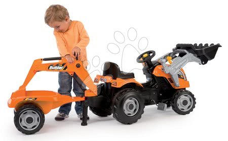 Rutschen Sets - Set Rutsche Toboggan XL Smoby mit Wasserlänge 230 cm und ein Builder Max-Traktor mit Anhänger, Bagger und Lader_1