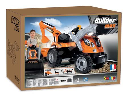 Vozidlá pre deti - Traktor na šliapanie Builder Max Stavbár Smoby_1