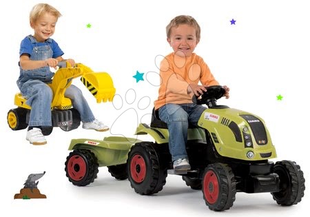 Seturi de vehicule cu pedale - Set tractor cu pedale Claas Farmer XL cu remorcă Smoby