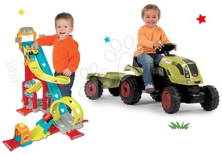 Smoby - Komplet traktor na pedale Claas Farmer XL s prikolico Smoby