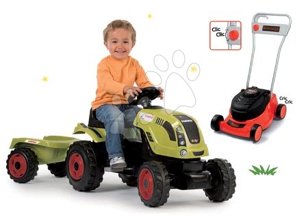 Seturi de vehicule cu pedale - Set tractor cu pedale Claas Farmer XL cu remorcă Smoby