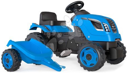 Vozíme sa vonku - Traktor na šľapanie a príves Farmer XL Blue Tractor+Trailer Smoby