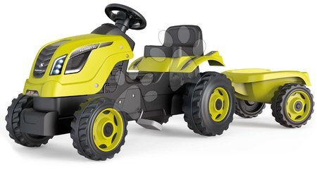 Vehicule de jucărie - Tractor cu pedale și remorcă Farmer XL GreenTractor+Trailer Smoby_1
