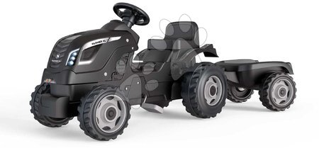 Vozidlá pre deti - Traktor na šľapanie a príves Farmer XL Black Tractor+Trailer Smoby_1