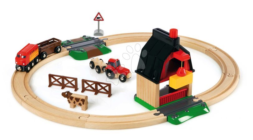 Holzeisenbahnen BRIO - Drevená vláčikodráha Farma Railway Set Farm BRIO