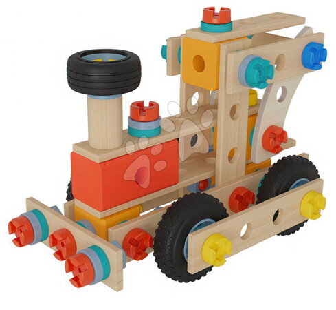 Fa építőjátékok Eichhorn - Fa építőjáték mozdony Construct Steam Engine Eichhorn