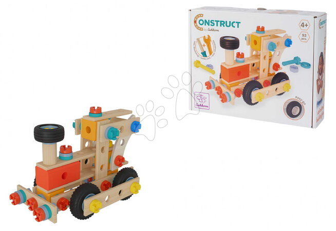 Fa építőjátékok Eichhorn - Fa építőjáték mozdony Construct Steam Engine Eichhorn_1