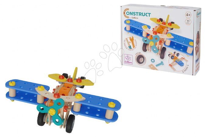 Jucării de construit din lemn - Set de construcție din lemn biplan Construct Biplane Eichhorn_1