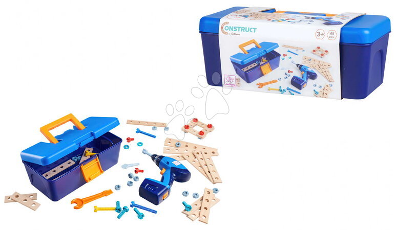 Jucării de construit din lemn - Set de construcție din lemn cu bormașină în trusă Construct Toolbox with Drill Eichhorn_1