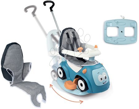 Vozidla pro děti - Set odrážedlo rozšiřitelné se zvuky Maestro Ride-On Blue 3in1 Smoby s měkkým textilním potahem a houpačkou