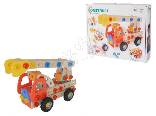 Jucării de construit din lemn - Set de construcție din lemn pompieri Construct Fire Engine Eichhorn_1