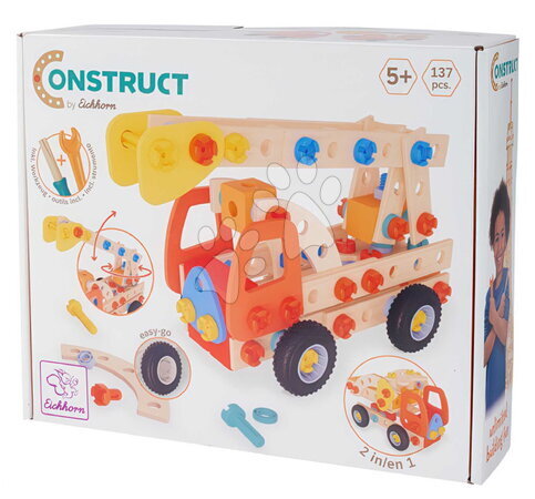 Dřevěné stavebnice Eichhorn - Dřevěná stavebnice požární auto Construct Fire Engine Eichhorn - 2
