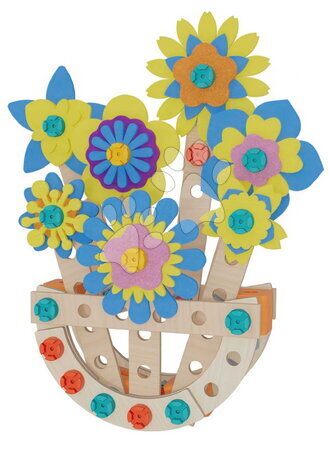 Jucării de construit din lemn - Set de construcție din lemn Flori Construct Flower Pot Eichhorn