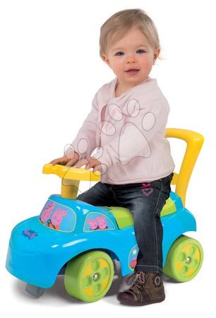 Babytaxiuri de la 10 luni - Babytaxiu şi premergător Purcelușa Peppa Maşină 2in1 Smoby - 1