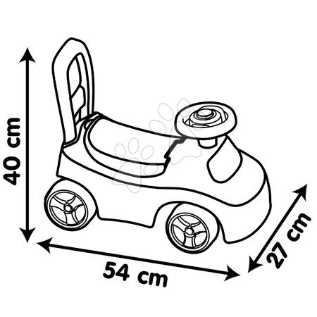 Jeździki od 10 miesięcy - Sportowy odpychacz i chodzik z funkcjonalnym klaksonem 2v1 Auto Ride On Red Smoby - 5