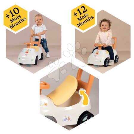 Løbecykler fra 10 måneder - Odrážadlo a chodítko Macko Pú Auto Ride On 2v1 Smoby_1