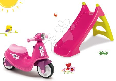 Szett bébitaxi Scooter Pink Smoby