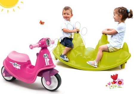 Poganjalci kompleti - Komplet poganjalec Scooter Pink Smoby