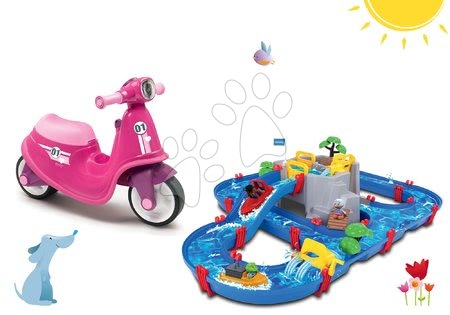 Igrače za otroke od 1. do 2. leta - Komplet poganjalec Scooter Pink Smoby