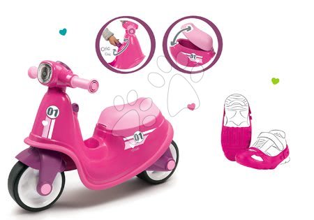 Vehicule pentru copii - Set babytaxiu Scooter Pink Smoby