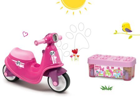 Szett bébitaxi Scooter Pink Smoby