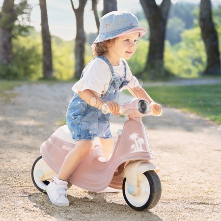 Vehicule pentru copii - Babytaxiu pentru copii motocicletă cu reflector Scooter Pink Smoby_1